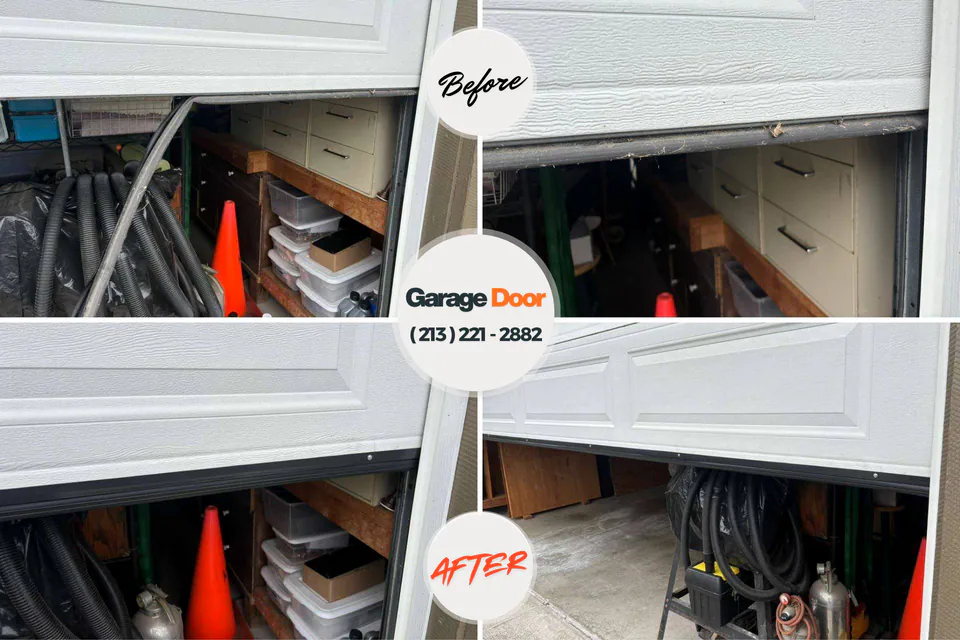 Before and after: garage door repair Kaukauna, WI